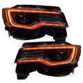 2011-2021 Jeep Grand Cherokee WK2 RGBW Color-Chasing LED DRL Replacement Headlights - Halogen to LED DRL HID Conversion LED headlight kit AutoLEDTech Oracle Lighting Trendz Flow Series RGBHaloKits OneUpLighting Morimoto