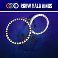 Universal Color-Changing Circular Halo Rings (RGBW) LED headlight kit AutoLEDTech Oracle Lighting Trendz Flow Series RGBHaloKits OneUpLighting Morimoto