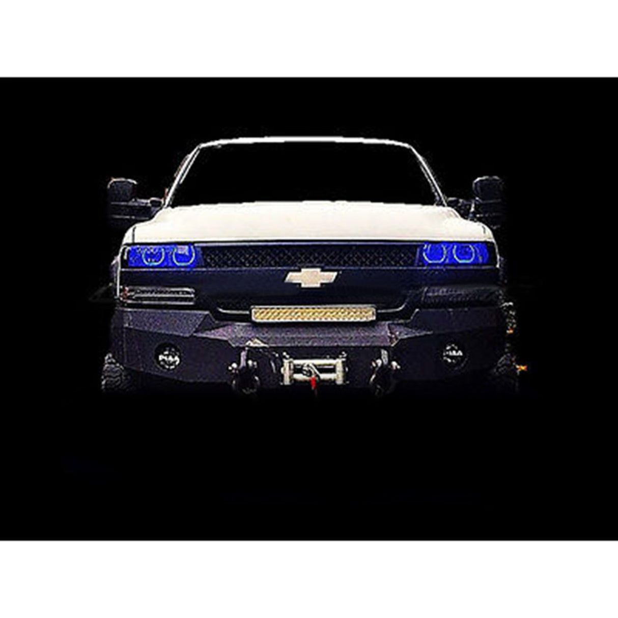 2000-2006 Chevrolet Silverado & Tahoe RGBW Color-Chasing LED Halo Kit LED headlight kit AutoLEDTech Oracle Lighting Trendz Flow Series RGBHaloKits OneUpLighting Morimoto