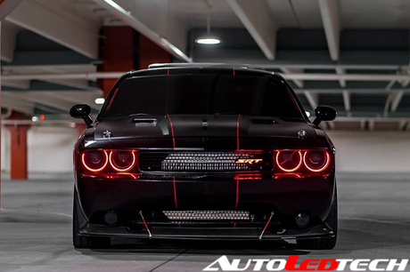 2008-2014 Dodge Challenger WATERPROOF RGBW Color-Chasing Exterior LED Easy Install Halo Kit (Flow Series) LED headlight kit AutoLEDTech Oracle Lighting Trendz Flow Series RGBHaloKits OneUpLighting Morimoto