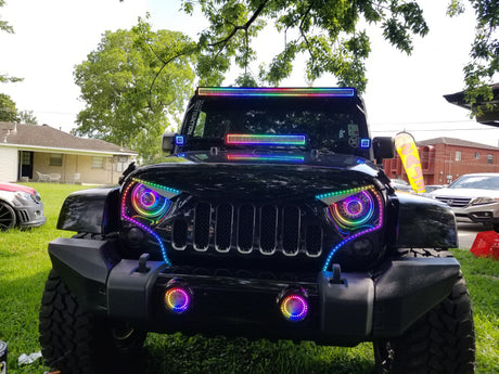 WATERPROOF 55mm-180mm Flow Series RGBW LED Circular Halo Rings Kit LED headlight kit AutoLEDTech Oracle Lighting Trendz Flow Series RGBHaloKits OneUpLighting Morimoto