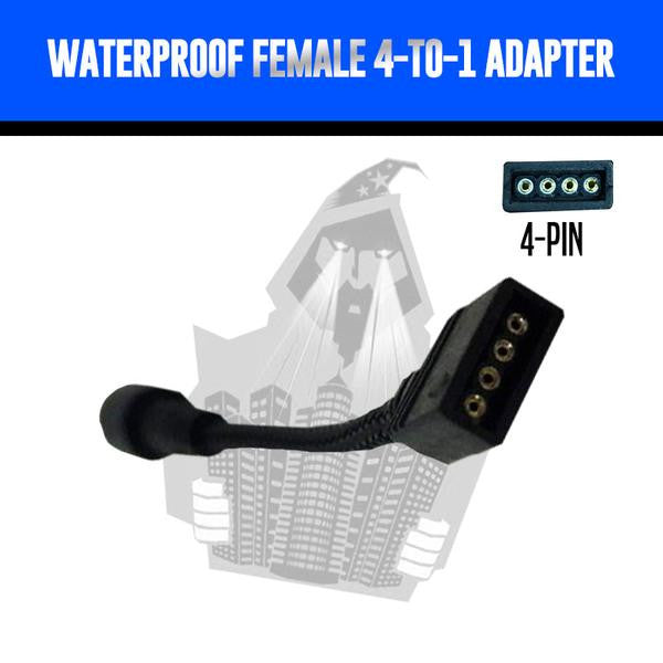 Waterproof Female > 4-to-1 Adapter LED headlight kit AutoLEDTech Oracle Lighting Trendz Flow Series RGBHaloKits OneUpLighting Morimoto