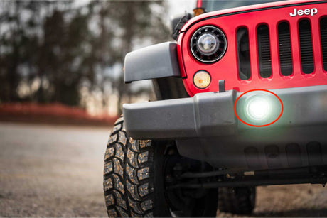 2007-2017 Jeep Wrangler JK 4Banger LED Fog Light Pod Assemblies LED headlight kit AutoLEDTech Oracle Lighting Trendz Flow Series RGBHaloKits OneUpLighting Morimoto